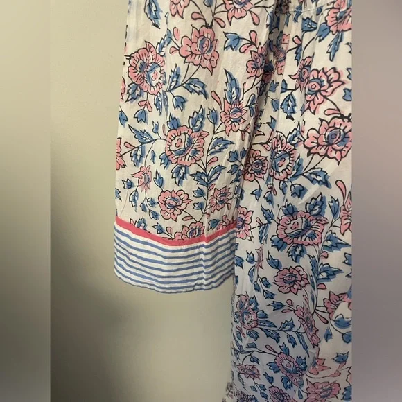 MADISON MATHEWS CHARLESTON DUTCH BLUE FLORAL LINED MAXI RUFFLE DRESS - Picture 7 of 12